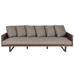 World Interiors Bali Boho Upholstered Mango Wood Sofa