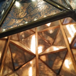 World Interiors Bali Boho Glass Prism Hanging Pendant Light Accents