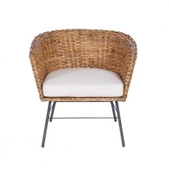 World Interiors Bali Boho Rattan Accent Chair Living Room