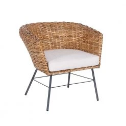 World Interiors Bali Boho Rattan Accent Chair Living Room