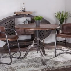 World Interiors Artezia Industrial Modern Crank Bistro Table Dining Room