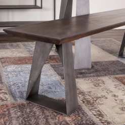 World Interiors Augusta Modern Acacia Wood Bench Dining Room