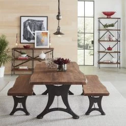 World Interiors Blayne Rustic Farmhouse Live-Edge Dining Table