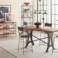 World Interiors Blayne Rustic Farmhouse Gathering Table