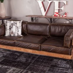 World Interiors Living Room Chiavari Mocha Brown Industrial Leather Sofa 13 World Interiors Living Room Chiavari Mocha Brown Industrial Leather Sofa