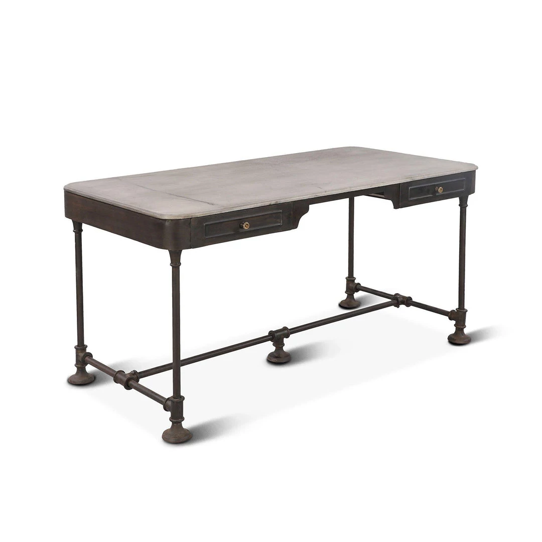 World Interiors Desks & Shelving Melbourne Industrial Marble Writing Desk 4 World Interiors Desks & Shelving Melbourne Industrial Marble Writing Desk