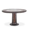 World Interiors Dining Room Welles Round Industrial Steampunk Dining Table