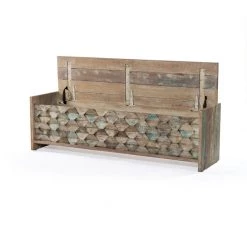 World Interiors Cordoba 60-Inch Vintage Reclaimed Storage Bench