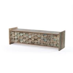 World Interiors Cordoba 60-Inch Vintage Reclaimed Storage Bench