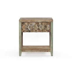 World Interiors Bedroom Cordoba Vintage Reclaimed Nightstand