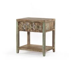World Interiors Bedroom Cordoba Vintage Reclaimed Nightstand