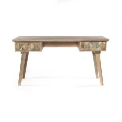 World Interiors Cordoba Vintage Reclaimed Writing Desk Desks & Shelving