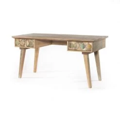 World Interiors Cordoba Vintage Reclaimed Writing Desk Desks & Shelving