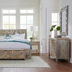 World Interiors Bedroom Cordoba Vintage Reclaimed Nightstand