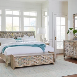 World Interiors Cordoba Vintage Carved Mirror Bedroom