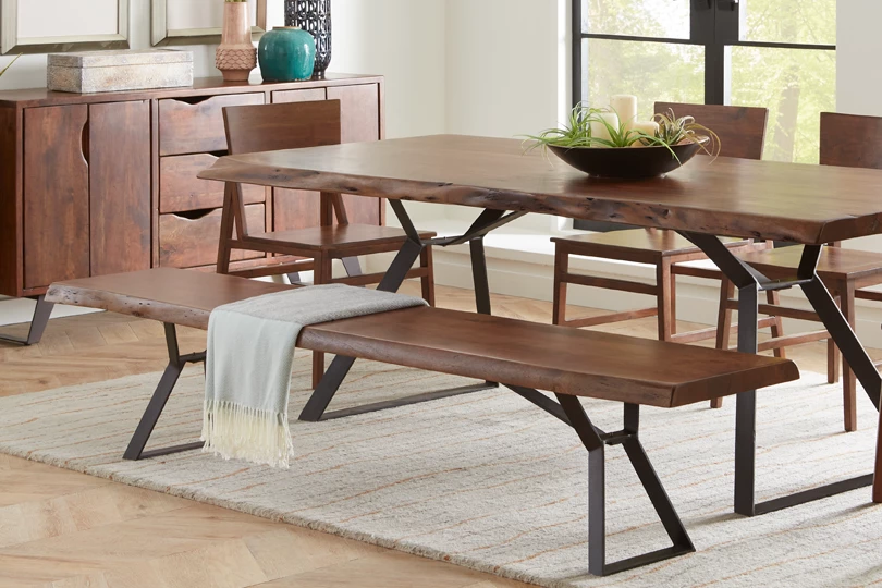 World Interiors Nottingham Modern Live Edge Bench Dining Room 8 World Interiors Nottingham Modern Live Edge Bench Dining Room