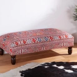 World Interiors Algiers Mixed Red Pattern Ottoman 12 World Interiors Algiers Mixed Red Pattern Ottoman