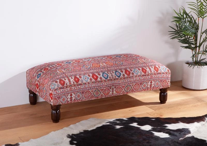 World Interiors Algiers Mixed Red Pattern Ottoman 7 World Interiors Algiers Mixed Red Pattern Ottoman