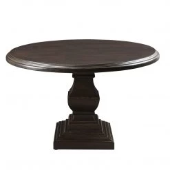 World Interiors Dining Room Toulon Vintage Brown Round Dining Table