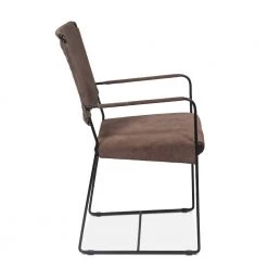 World Interiors Melbourne Industrial Modern Suede Armchair Dining Room