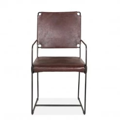 World Interiors Melbourne Industrial Modern Leather Armchair Dining Room