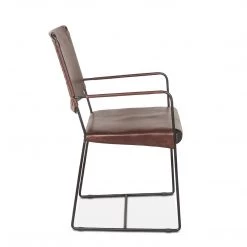 World Interiors Melbourne Industrial Modern Leather Armchair Dining Room