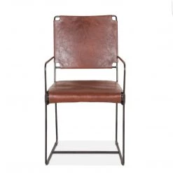 World Interiors Melbourne Industrial Modern Leather Armchair Dining Room