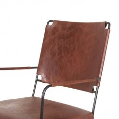 World Interiors Melbourne Industrial Modern Leather Armchair Dining Room