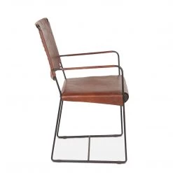 World Interiors Melbourne Industrial Modern Leather Armchair Dining Room