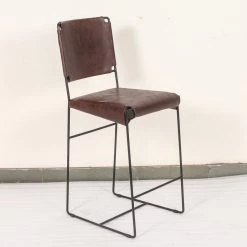 World Interiors Bar & Counter Stools Melbourne Industrial Modern Chocolate Leather Barstools