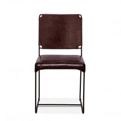 World Interiors Melbourne Industrial Modern Leather Dining Chair Dining Room