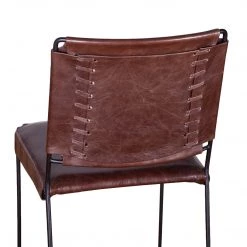 World Interiors Melbourne Industrial Modern Leather Dining Chair Dining Room