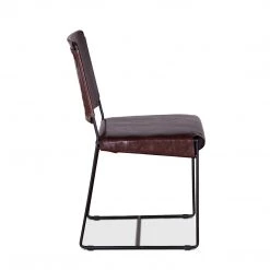 World Interiors Melbourne Industrial Modern Leather Dining Chair Dining Room
