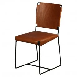 World Interiors Melbourne Industrial Modern Leather Dining Chair Dining Room