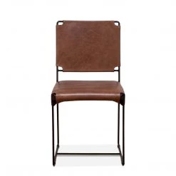 World Interiors Melbourne Industrial Modern Leather Dining Chair Dining Room