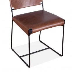 World Interiors Melbourne Industrial Modern Leather Dining Chair Dining Room