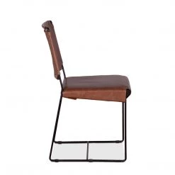 World Interiors Melbourne Industrial Modern Leather Dining Chair Dining Room