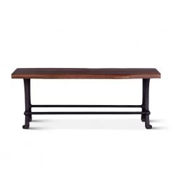 World Interiors Dining Room Blayne Rustic Farmhouse Live-Edge Counter-Height Bench