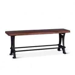 World Interiors Dining Room Blayne Rustic Farmhouse Live-Edge Counter-Height Bench