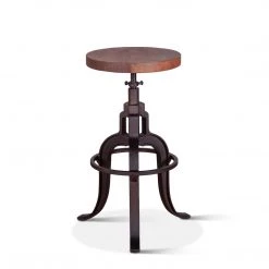World Interiors Blayne Rustic Adjustable Height Barstool