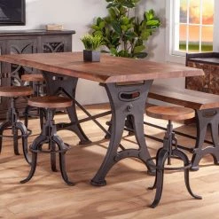 World Interiors Blayne Rustic Farmhouse Gathering Table