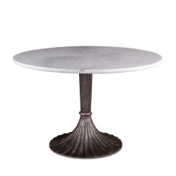 World Interiors Dining Room Palm Desert Natural Marble Dining Table With Deco Base