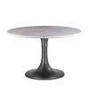 World Interiors Dining Room Palm Desert Natural Marble Dining Table With Steel Tulip Base