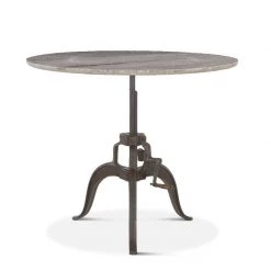 World Interiors Dining Room Sterling Adjustable Marble Top Crank Dining Table