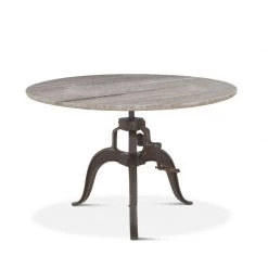 World Interiors Dining Room Sterling Adjustable Marble Top Crank Dining Table