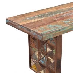 World Interiors Messina Carved Teak Wood Bench