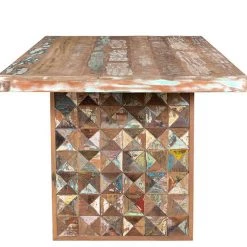 World Interiors Messina Carved Teak Wood Dining Table