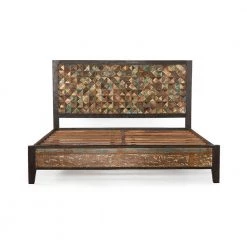 World Interiors Messina Carved Teak Wood Bed
