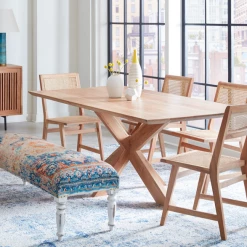 World Interiors Stockholm Natural Acacia Wood Dining Table Dining Room