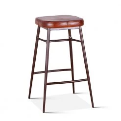 World Interiors Bar & Counter Stools Hudson Backless Leather Stool